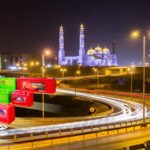 Long exposure photography of Al-Amin Mosque, Muscat, Oman.